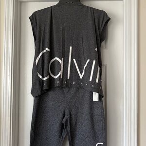 Calvin Klein Gray Leggings with Logo